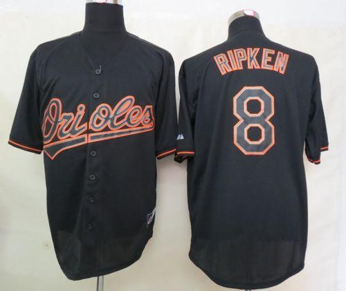 Orioles #8 Cal Ripken Black Fashion Stitched MLB Jersey
